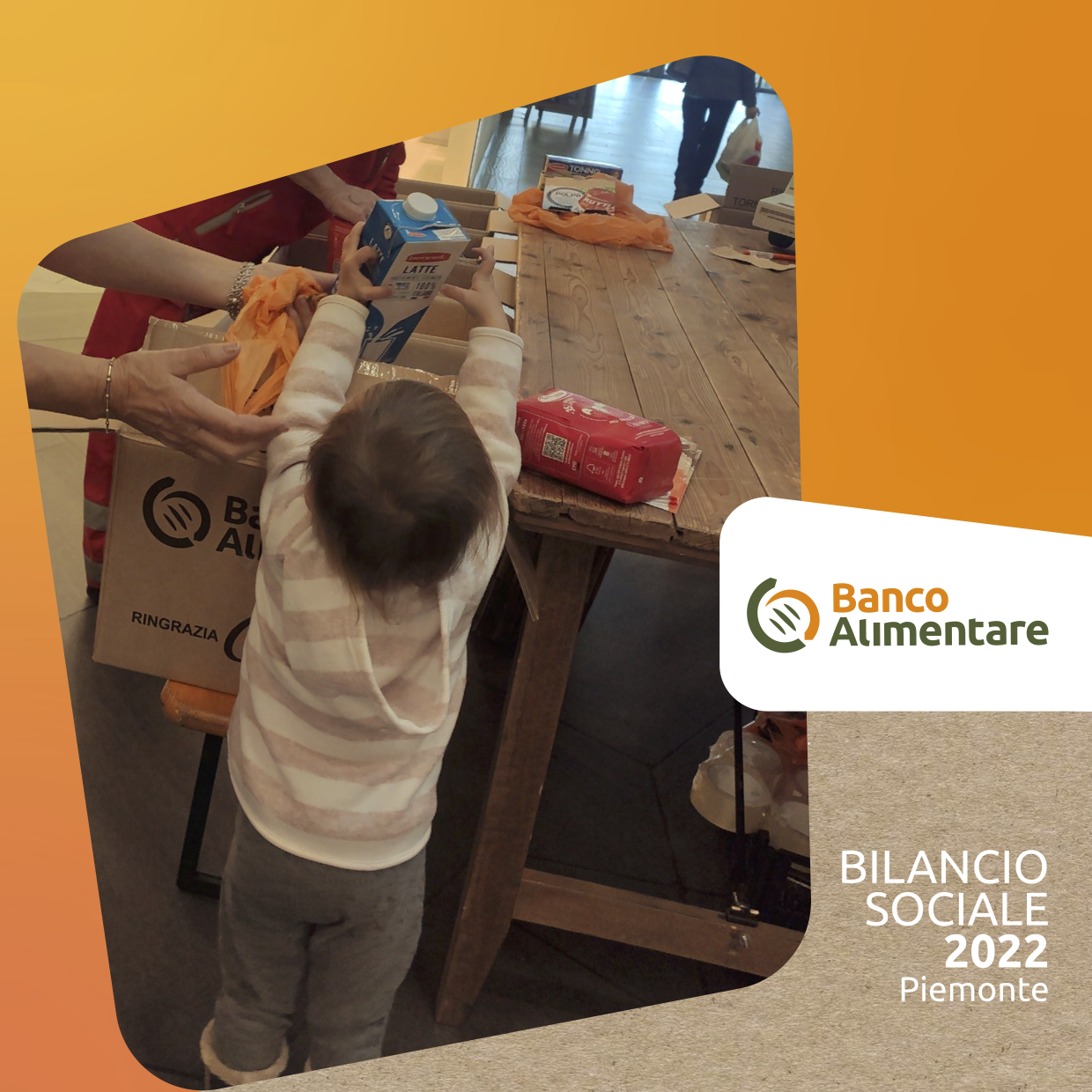 Copertina del Bilancio Sociale 2022 Banco Alimentare Piemonte